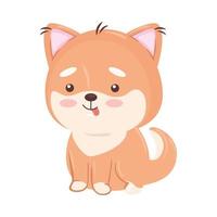 Diseño vectorial de dibujos animados de animales de perro kawaii vector