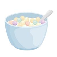 Breakfast cereal bowl with spoon vector design