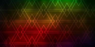 Dark Green Red vector background with lines triangles Illustration with colorful gradient triangles Template for landing pages