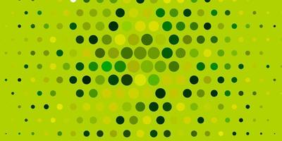 diseño de vector amarillo verde claro con formas de círculo diseño decorativo abstracto en estilo degradado con patrón de burbujas para folletos folletos