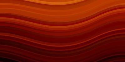 Fondo de vector naranja oscuro con líneas curvas ilustración brillante con diseño de arcos circulares degradados para la promoción de su negocio