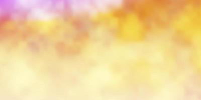 Light Pink Yellow vector pattern with clouds Abstract colorful clouds on gradient illustration Template for websites