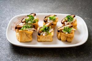 Grilled Tofu with Shitake Mushroom and Golden Needle Mushroom photo