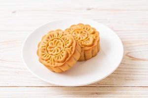 Chinese moon cake on plate photo