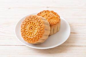 Chinese moon cake on plate photo