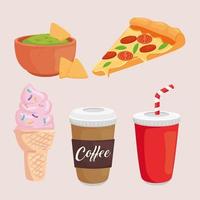 Fast food symbol set vector design