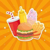 diseño de vector de paquete de símbolo de comida rápida