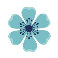 blue flower garden plant decoration icon vector