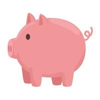 Piggy side view isolated vector design