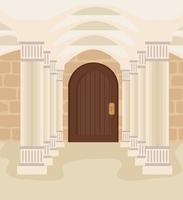 Fairytale castle door vector design