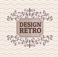 diseño retro con marco elegante vector