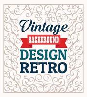 design retro with elegant frame and ribbon vector