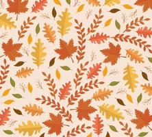 happy thanksgiving celebration card with leafs pattern vector