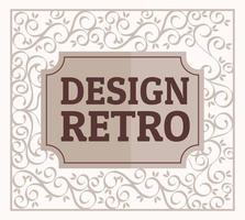 design retro with elegant wooden frame vector