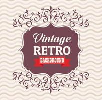 banner retro vintage con elegante marco y cinta vector