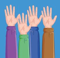 people hands humans up icon vector