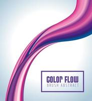 purple color flow poster with square frame in gray background vector