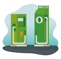 ecology station charging service scene vector