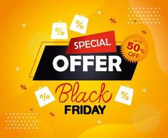 black friday special offer and percentage sale bags vector design