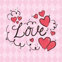 happy valentines day card with love calligraphy vector