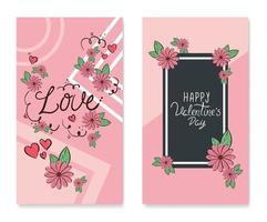conjunto de tarjetas de feliz día de san valentín vector