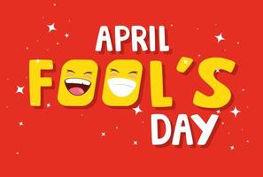 april fools day in red background vector