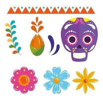 traditional icons set of cinco de mayo vector