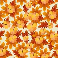 background of flowers with autumn leafs naturals