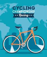 Cartel de carreras de campeonato de ciclismo con decoración de bicicletas.