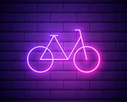 a bike neon icon. Elements of web set. Simple icon for websites, web design, mobile app, info graphics isolated on brick wall vector