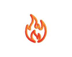 Fluffy Fire Icon in trendy 3d style isolated on white background, for your web site design, app, logo, UI.Fur Vector illustration, EPS10