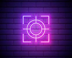 focus neon icon. Elements of photography set. Simple icon for websites, web design, mobile app, info graphics isolated on brick wall. vector