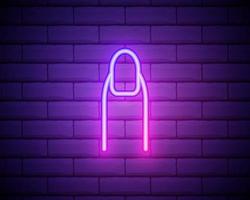 nail icon. Elements of Beauty, make up, cosmetics in neon style icons. Simple icon for websites, web design, mobile app, info graphics isolated on brick wall vector