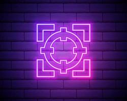 Goal neon style icon. Simple thin line, outline vector of fitness icons for ui and ux, website or mobile application isolated on brick wall