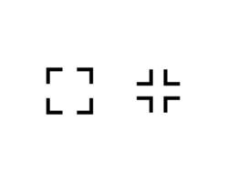 Expand to full screen, fullscreen and exit line art vector icon for apps and websites