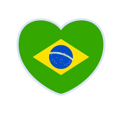 brazil flag in a shape of heart. Icon flat heart symbol of love on the  background national flag. Vector illustration. 2700873 Vector Art at  Vecteezy