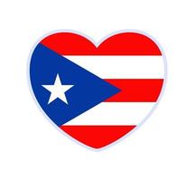bandera de puerto rico en forma de corazón. icono símbolo de corazón plano del amor en el fondo de la bandera nacional. ilustración vectorial. vector
