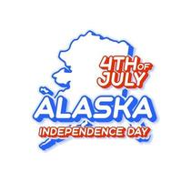 estado de alaska, 4 de julio, día de la independencia, con, mapa, y, estados unidos, color nacional, 3d, forma, de, estados unidos de américa, vector, ilustración vector