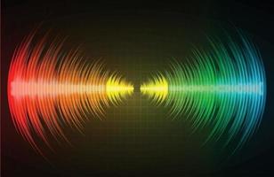 Sound waves oscillating dark light vector