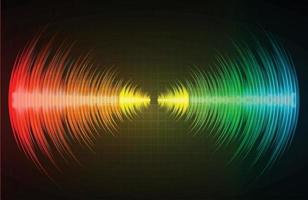 Sound waves oscillating dark light vector