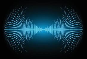 Sound waves oscillating dark light vector