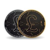 British Pound Digital Coin vector