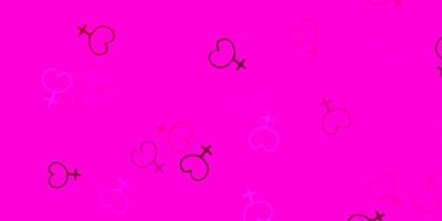 Light Pink vector texture with women rights symbols