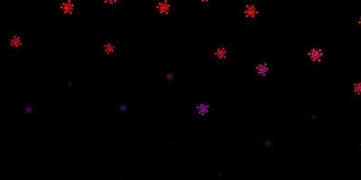 Dark pink red vector pattern with coronavirus elements
