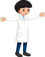 A boy wearing laboratory coat cartoon character vector