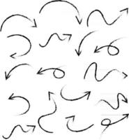 Set of hand drawn arrow doodles on white background vector