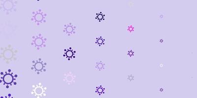 patrón de vector rosa púrpura claro con elementos de coronavirus
