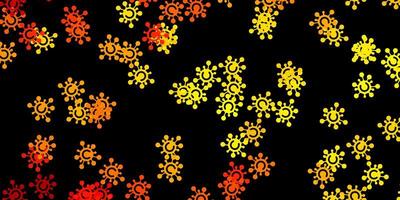 Dark yellow vector backdrop with virus symbols