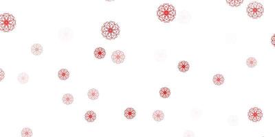 Light red vector doodle pattern with flowers