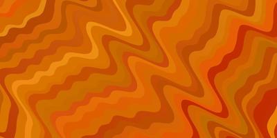 Plantilla de vector naranja claro con curvas Ilustración abstracta colorida con patrón de curvas de degradado para folletos folletos